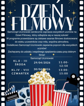 Blue and White Playful Movie Night Instagram Post