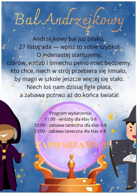 Zapraszamy na Bal Andrzejkowy 27.11.2025