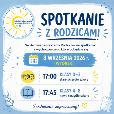 Spotkanie z Rodzicami 08.09.2026r.