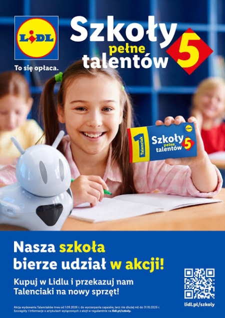 TALENCIAKI DLA NASZEJ SZKOŁY! Zakończenie akcji 31.10.2026r.