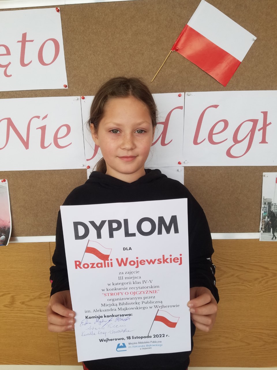 Nasza uczennica, Rozalia Wojewska, laureatką Powiatowego Konkursu Recytatorskieg...